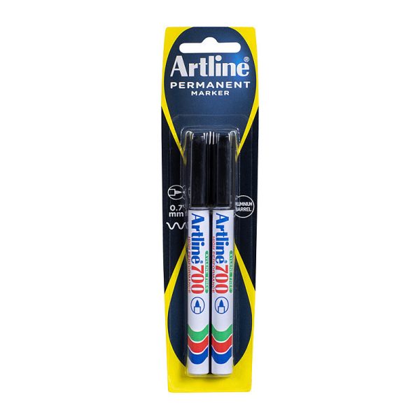 Artline 700 Perm Markr Blk Pk2