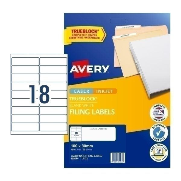 Avery LabelL7172 18UP Pk25 Bx5