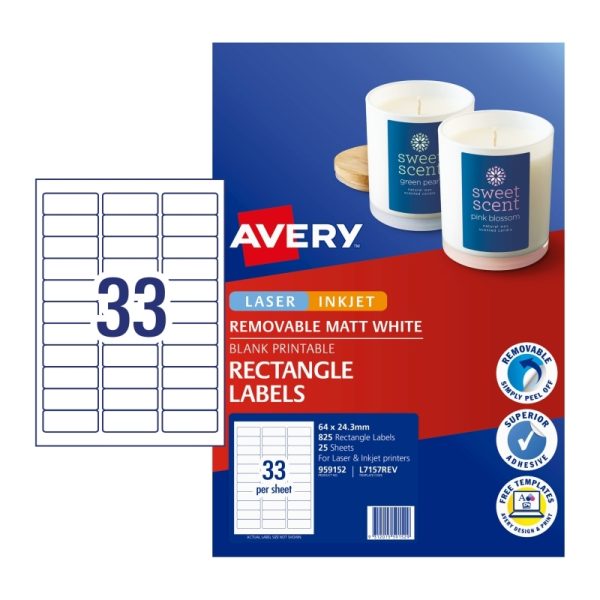 AveryLIP Removable 33UP Bx5