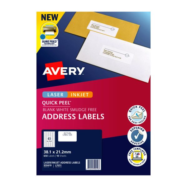 Avery Label QP L7651 65Up Pk10 - Image 2