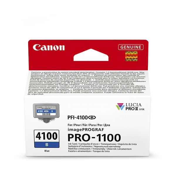 Canon PFI4100 Blue Ink Cart - Image 2