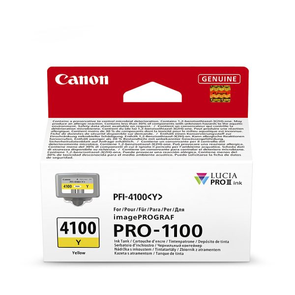 Canon PFI4100 Yellow Ink Cart - Image 2