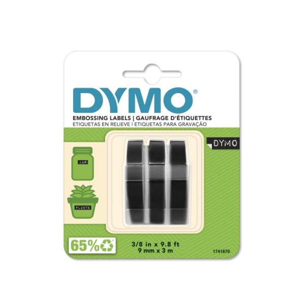 Dymo Emb Tape 3pk Blk 9mm x 3m - Image 2