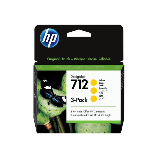 HP #712 29ml Yell 3 Pk 3ED79A