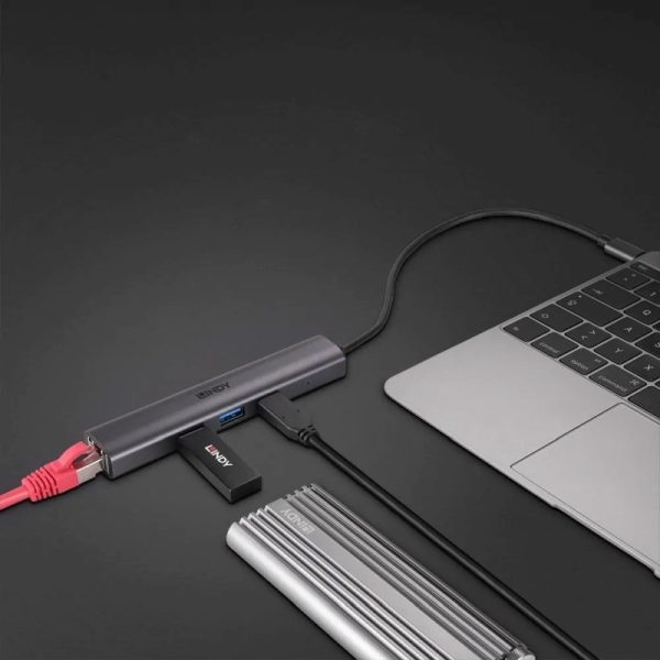 Lindy USB 3.2 Hub with gb Eth - Image 4