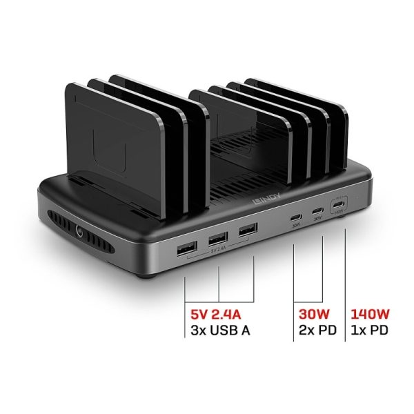 Lindy 160W 6P USB Charge Hub - Image 3