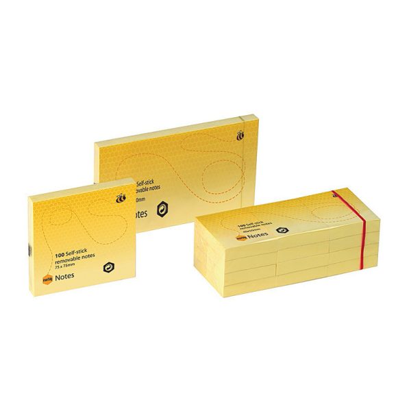 Notes Yellow 75X75mm Ylw Pk12