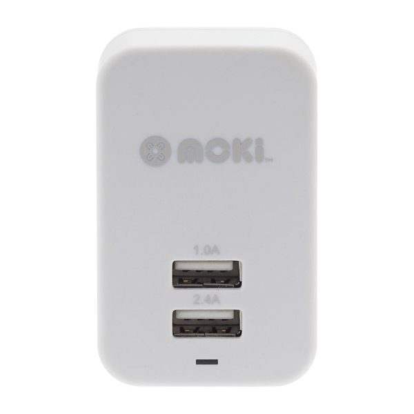 Moki Dual USB Wall Charger Wh - Image 2