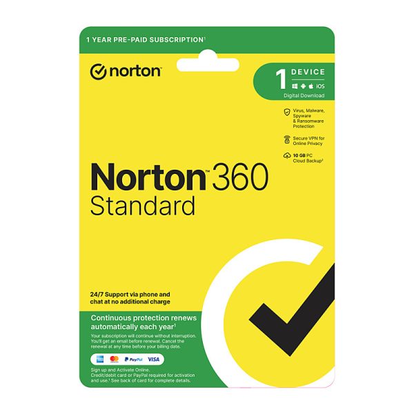 Norton 360 Standard 1U 1D 1Yr