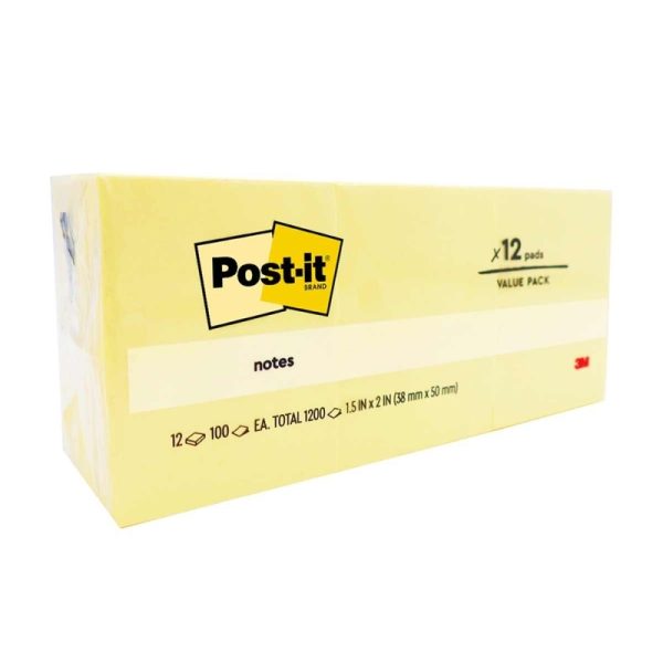 Post-It Note 653 Yw 38X50 Pk12