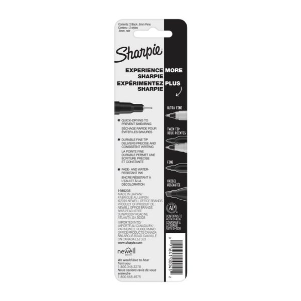 Sharpie Pen Fine Blk Pk2 Bx6 - Image 2