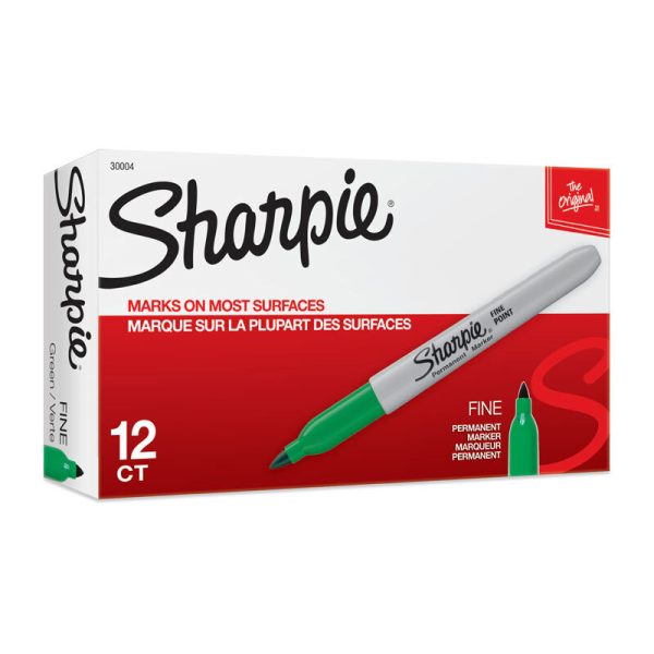 Sharpie Perm Markr FP Grn Bx12