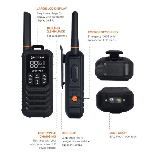 EcoX UHF 2W 2 Pk Black - Image 7