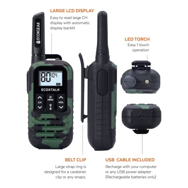 EcoX UHF 0.5W 2 Pk Blk/GrnCamo - Image 7