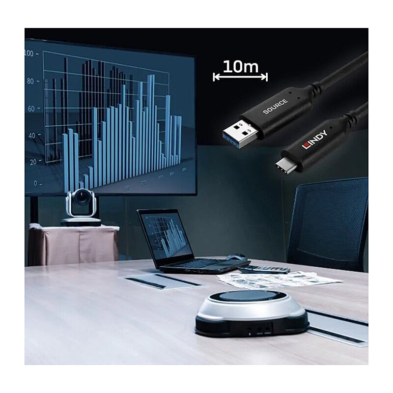 Lindy 10m USB A-C Hybrid Cbl - Image 5