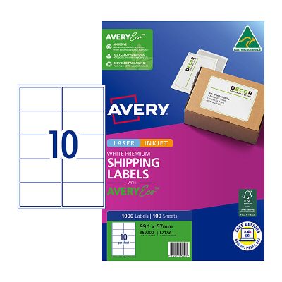 AveryEco Lbl L7173 10UP Pk100